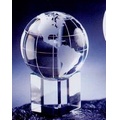 Embedded Globe with Cube Base & Meridian Lines (1 3/16"x1 3/16"x1 3/16")